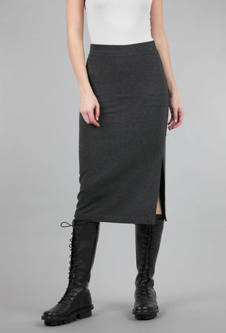 Capote Plush Midi Skirt, Charcoal 