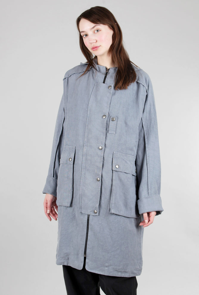 Grizas Zip & Snap Placket Jacket, Blue-Gray 