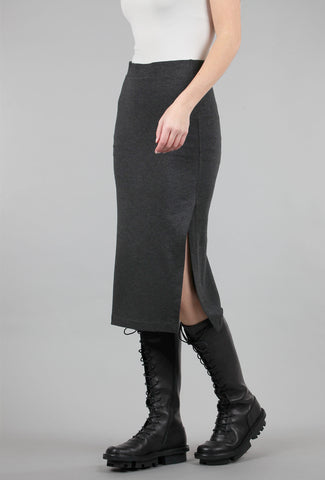 Capote Plush Midi Skirt, Charcoal 