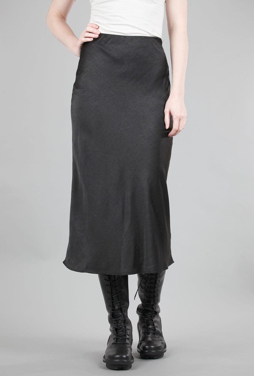 By Together Sateen Bias Skirt, Black 