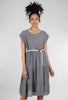 M Made in Italy Belt Detail Crepe Dress, Anthracite 