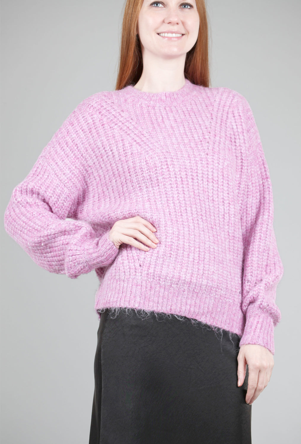 Lilla P Chunky Ribbed Pullover, Freesia Pink 