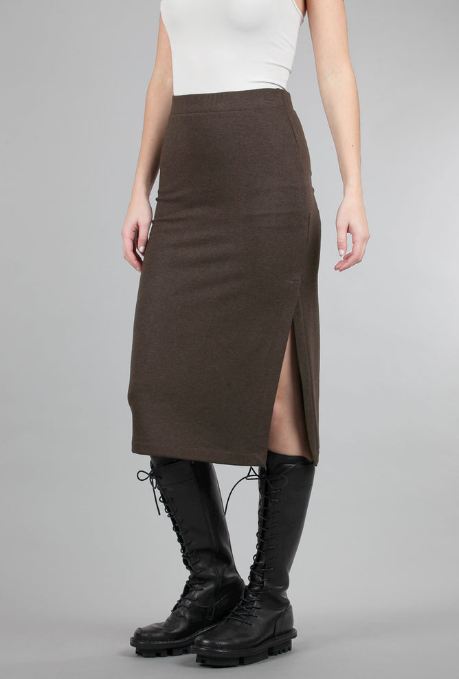 Capote Plush Midi Skirt, Brown 