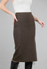 Capote Plush Midi Skirt, Brown 