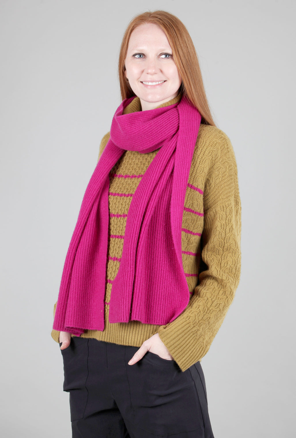 Lilla P Ribbed LP Scarf, Magenta One Size Magenta