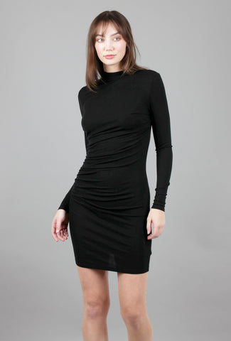 Enza Costa Silk Knit Twist Mini Dress, Black 