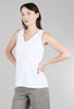 Cut Loose Simple V-Neck Tank, White 