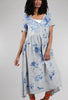 Luukaa Drop-Waist Linen Dress, Gray/Blue 