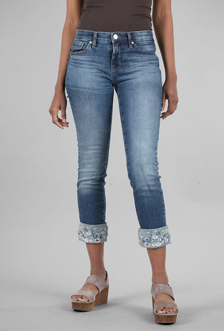 Jag Jeans Embroidered Carter Girlfriend, Mosaic Blue 