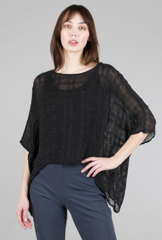 Grizas Airy Silk Claire Top, Black 