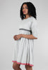 Neeru Kumar Empire Grid Dress, Ecru/Gray 