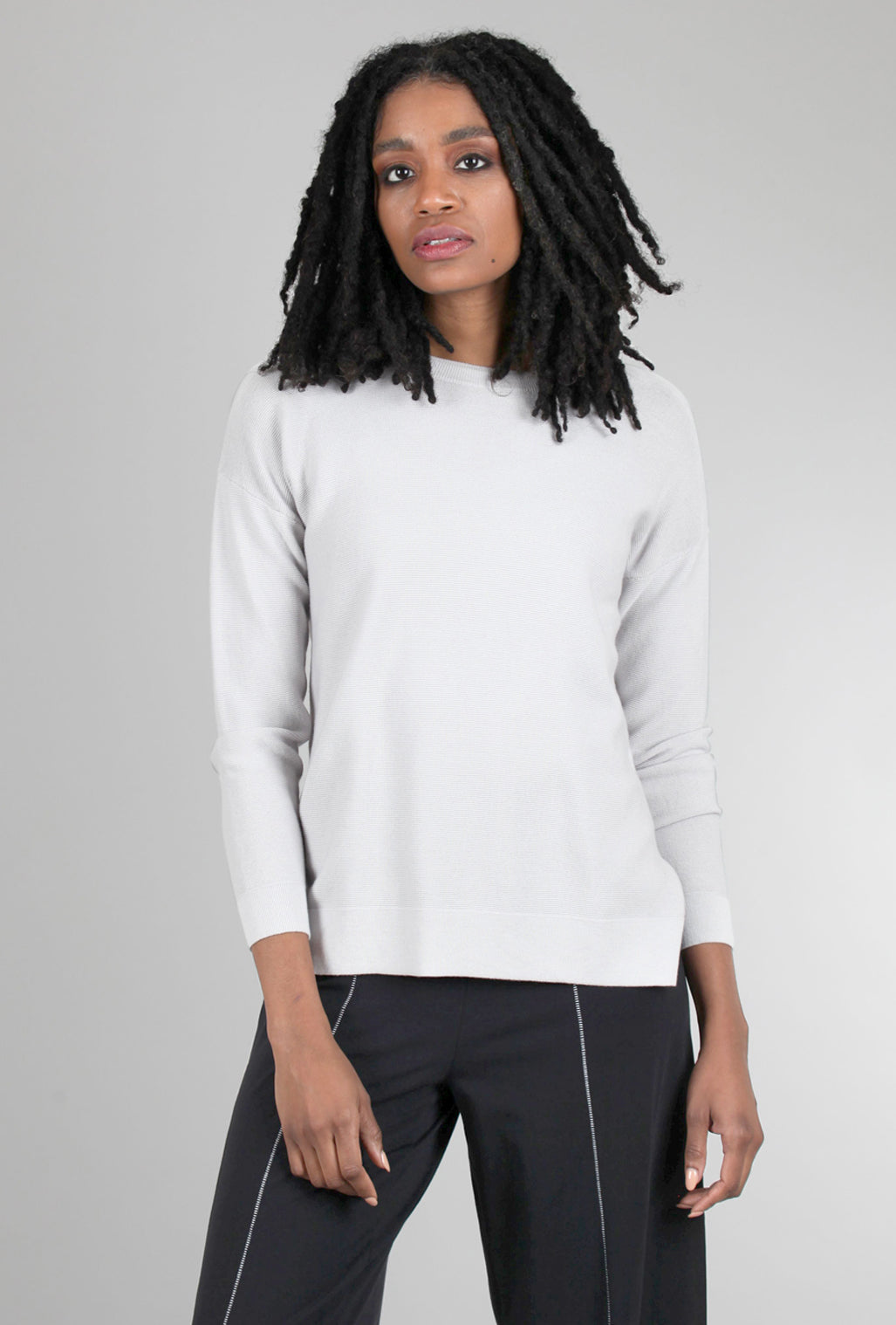 Kokun Mini Ottoman Crew Sweater, Cloud 