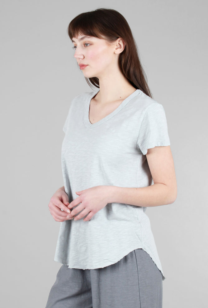 Mododoc Curved Hem Vee Tee, Natural Gray 