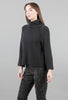 Lilla P Easy Cropped Tneck Sweater, Black 