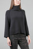 Lilla P Easy Cropped Tneck Sweater, Black 