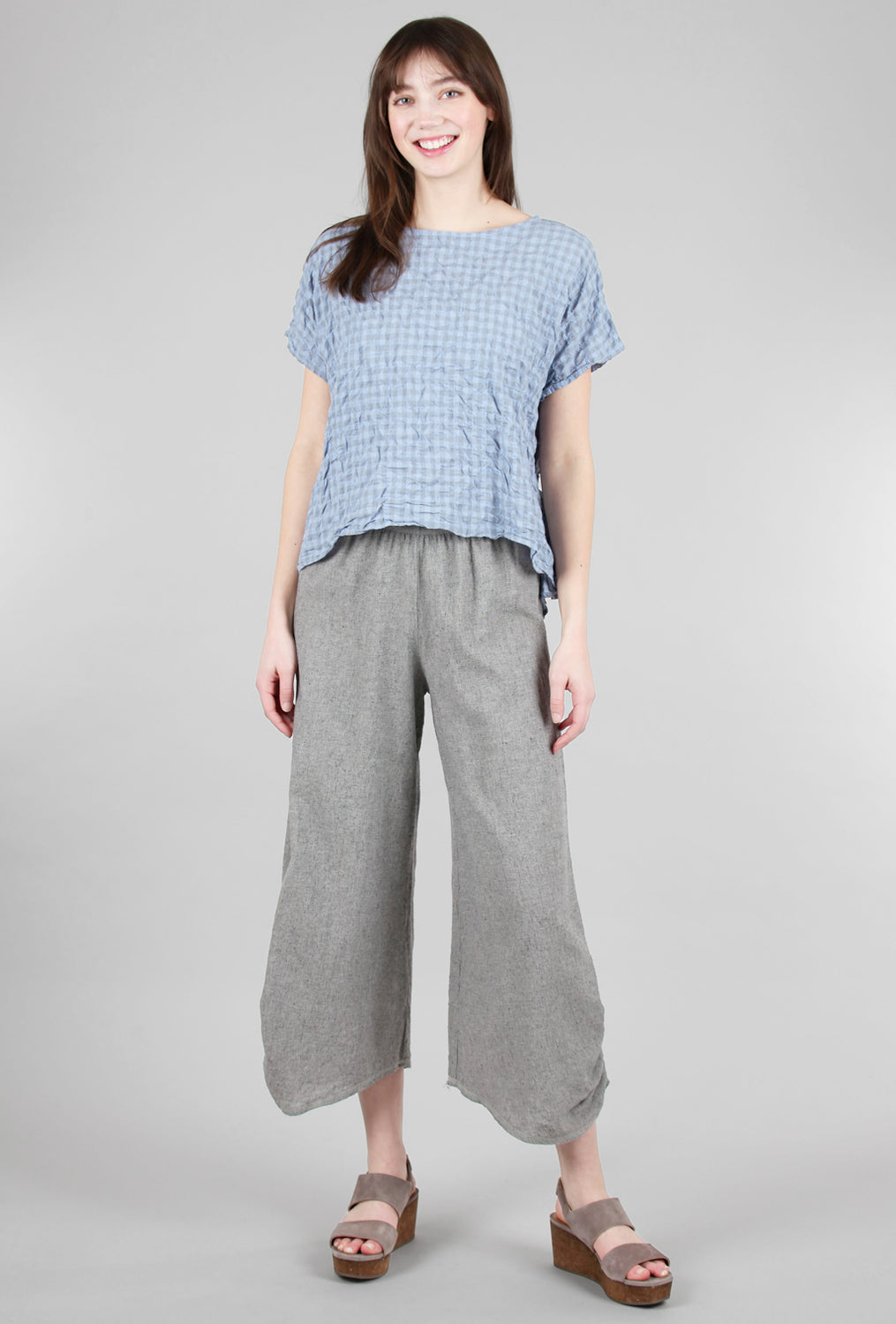 Cut Loose Crosshatch Ruched Pant, Rye 