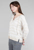 Lilla P Easy Split-Neck Sweater, Flax Stripe 