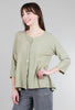 Cut Loose Linen-Jersey Button Cardie, Seaweed 