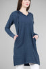 Mododoc Dimensional-Texture Hoodie Dress, Navy 