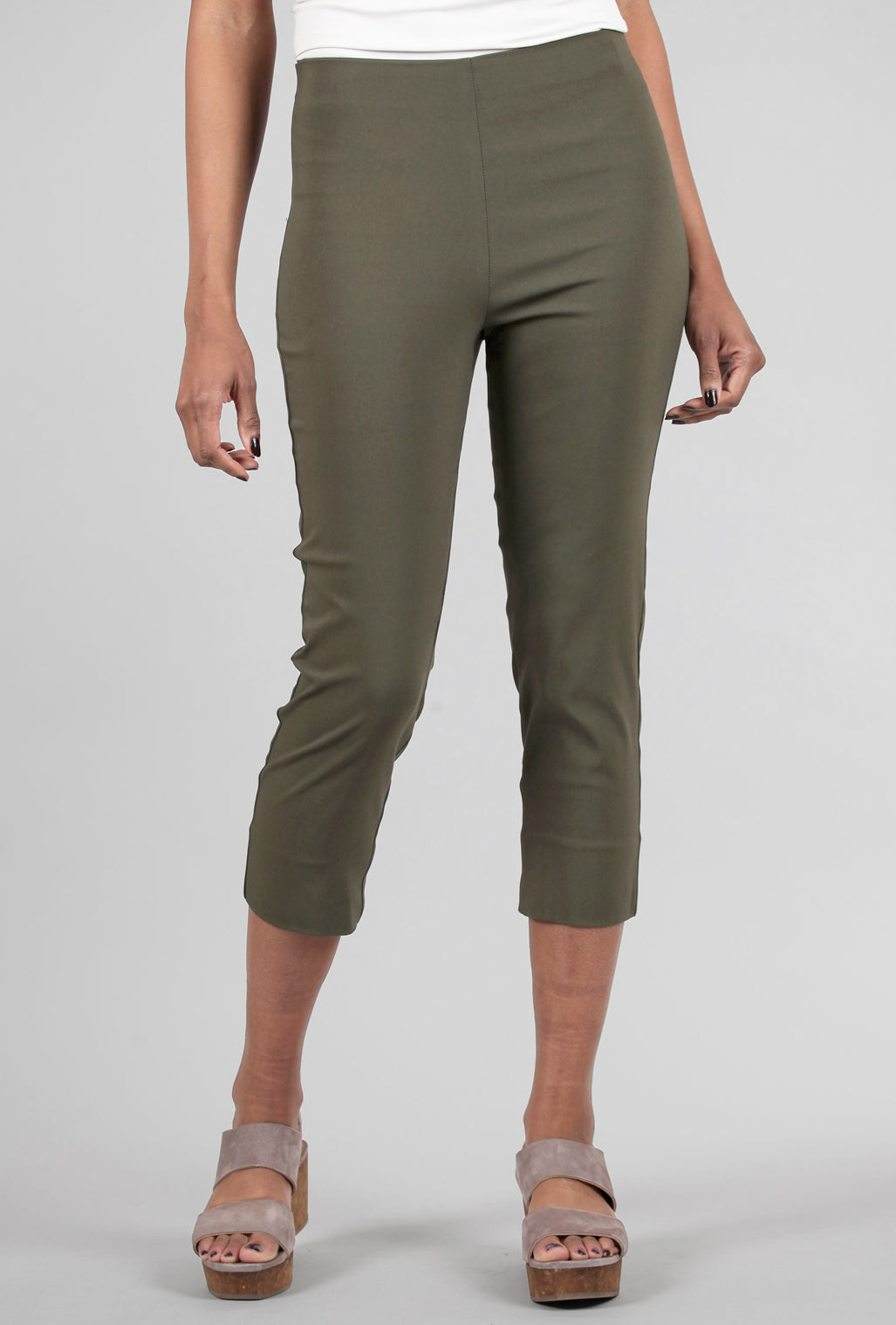 Equestrian Mindy Cropped Pant, Dark Olive 