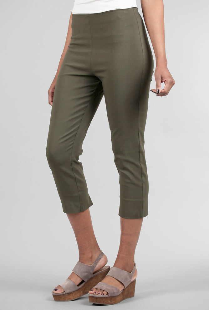 Equestrian Mindy Cropped Pant, Dark Olive 