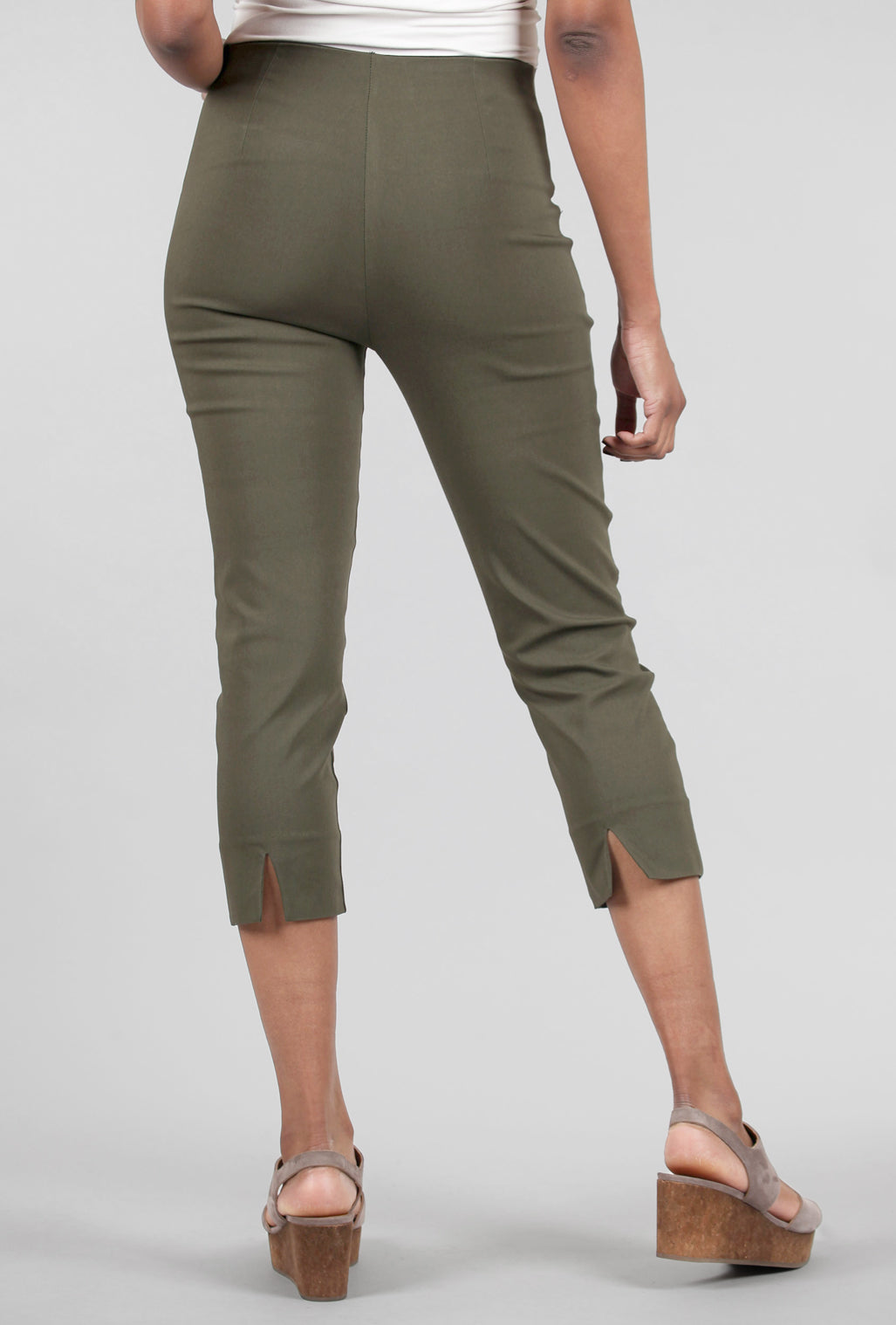 Equestrian Mindy Cropped Pant, Dark Olive 