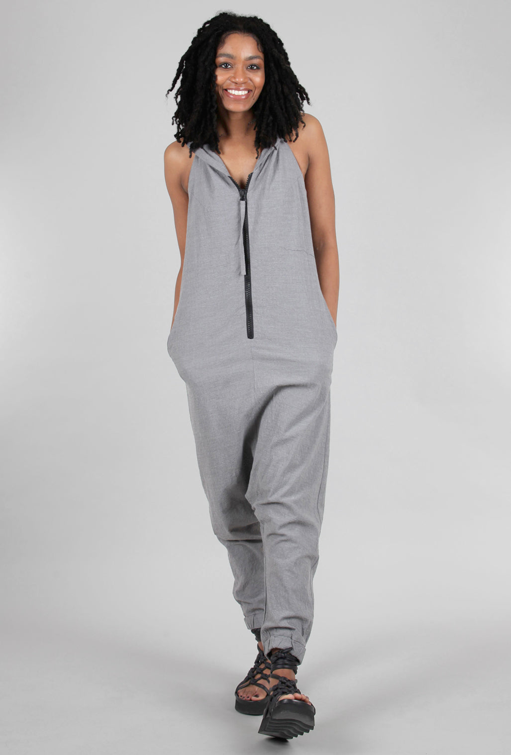 Studio B3 Karro Jumpsuit, Stone Gray 