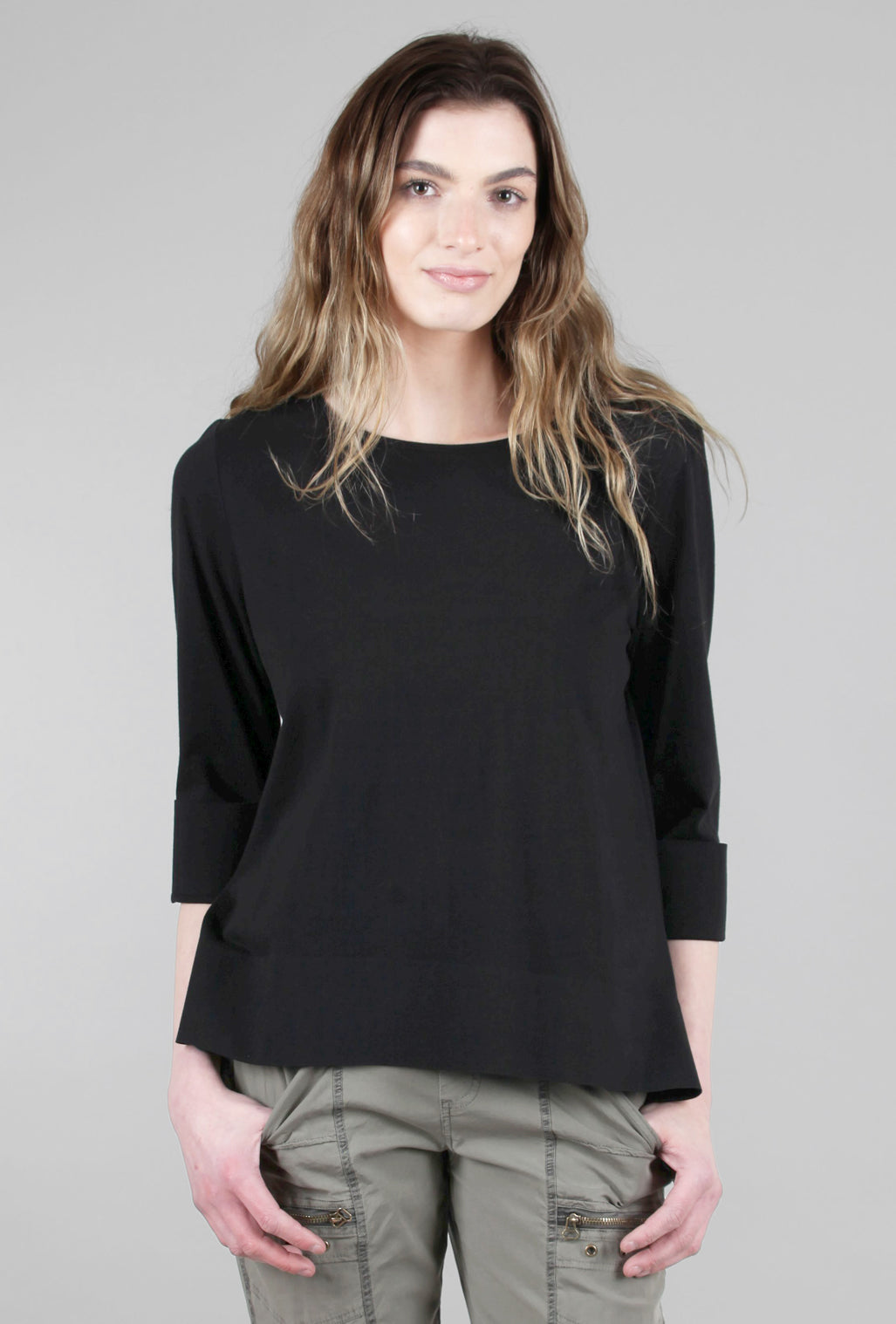 Habitat Signature Deep Hem Tee, Black 