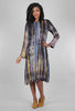 Neeru Kumar Twist-Dye Silky Dress, Blue Multi 