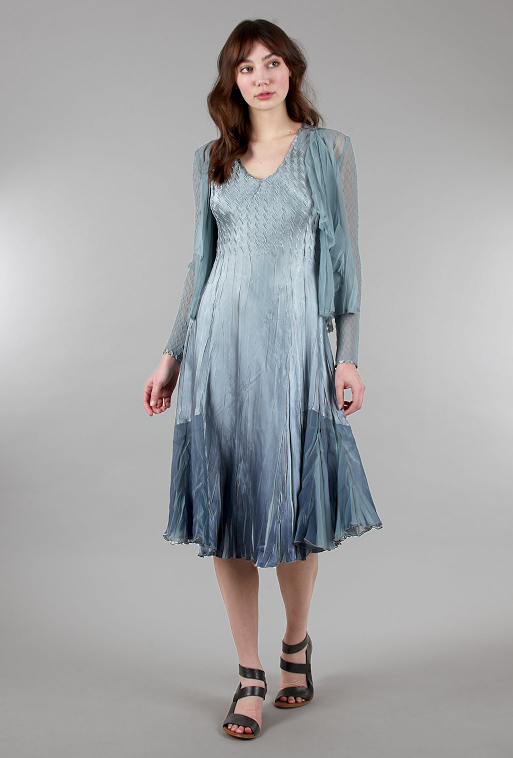 Komarov Carolyn Dress/Jacket Combo, Ocean Blue Ombre 