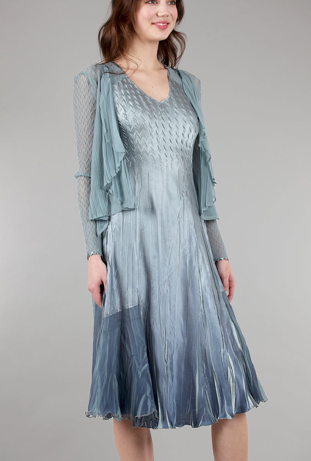 Komarov Carolyn Dress/Jacket Combo, Ocean Blue Ombre 