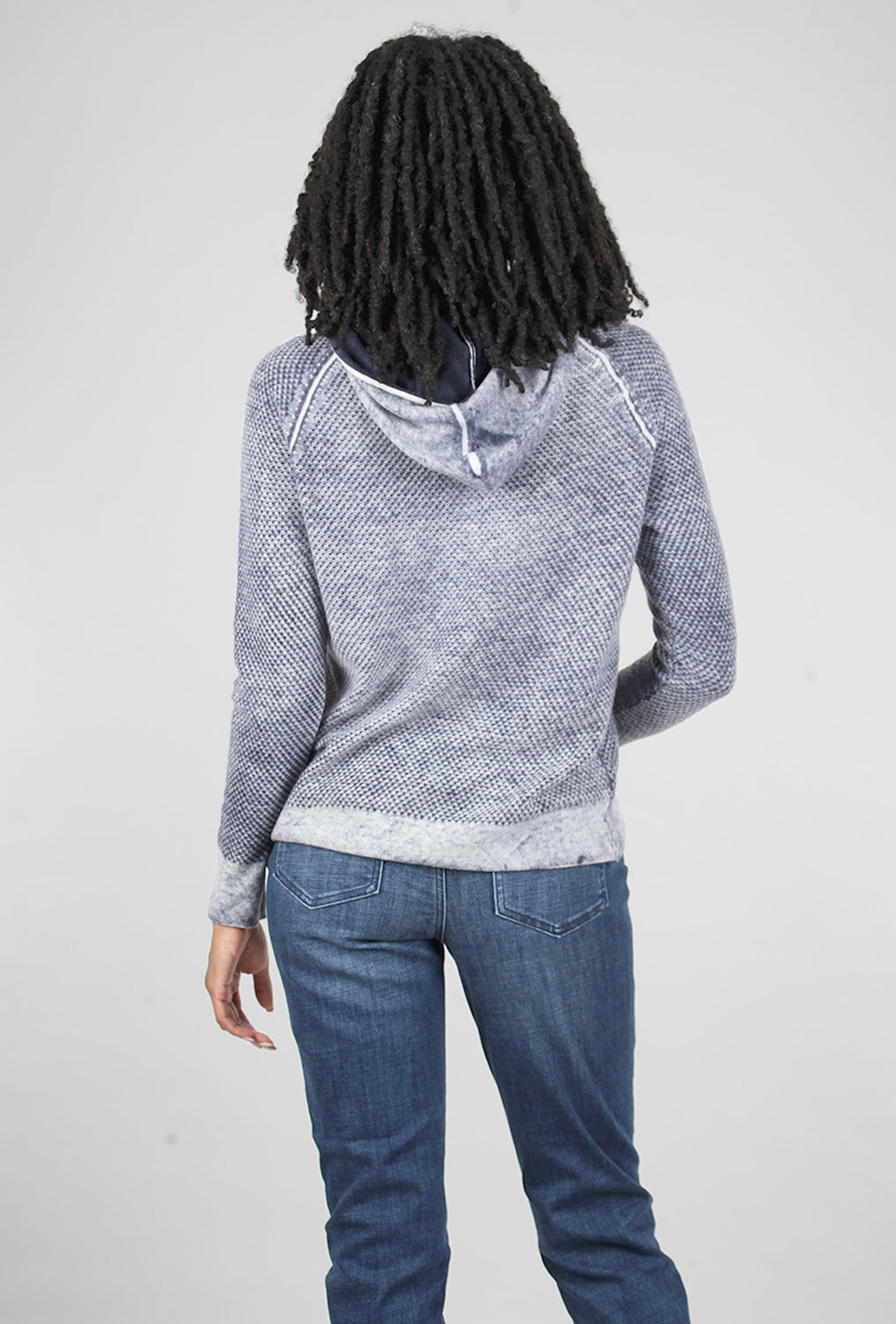 Boxy Panel Sleeves Hoodie Washed Blue | French Connection UK