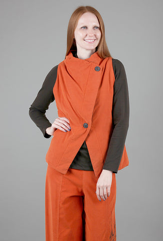 Luukaa Cord Puffer Vest, Cinnamon 