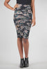 Current Air Ruched Floral Skirt, Charcoal Multi 