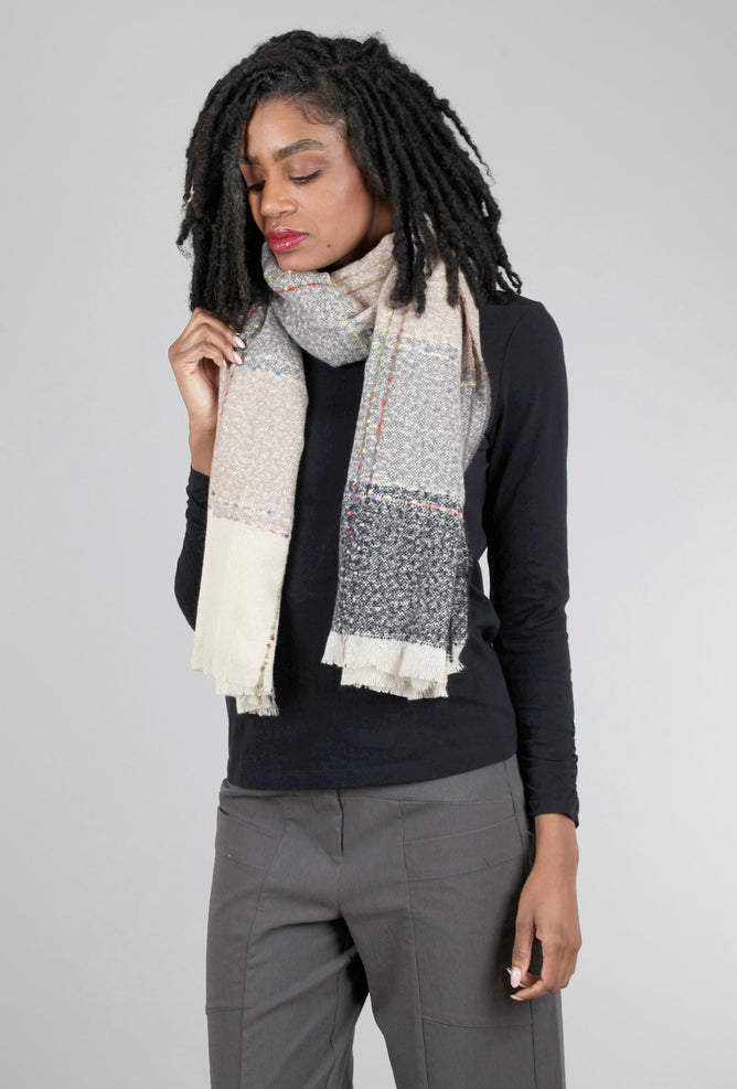 Pretty Persuasions CRC Topstitch Scarf, Black Multi Black 