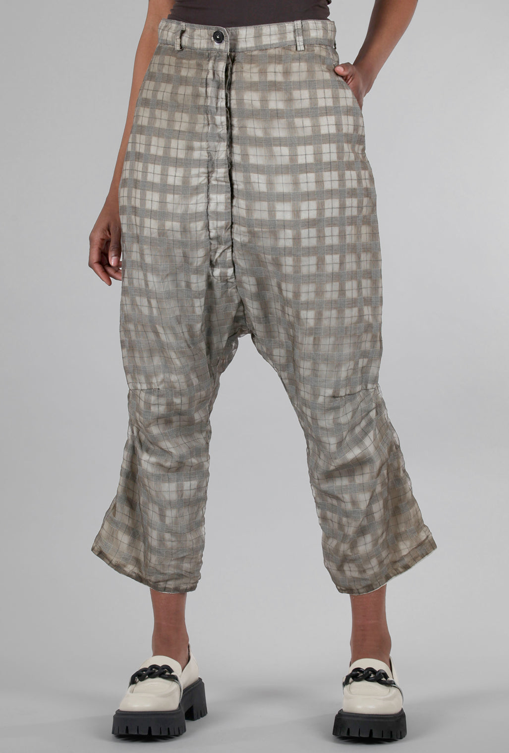 Rundholz Illusion Layer Check Pant, Linen 