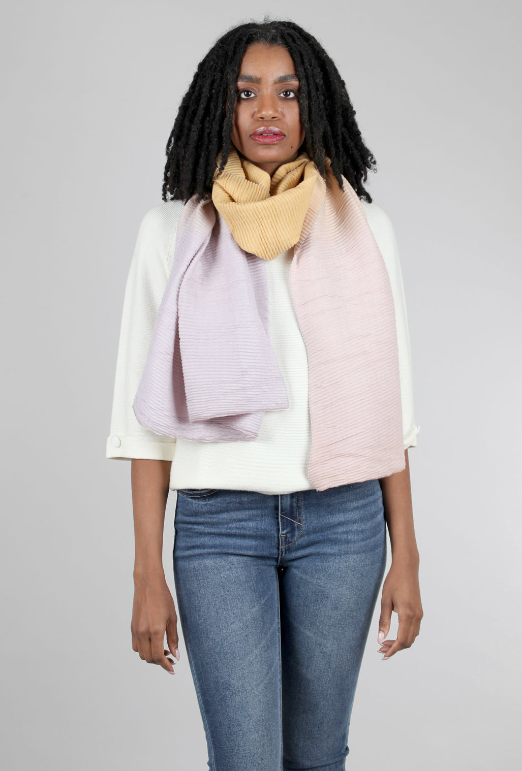 Pretty Persuasions Toasty Fun Ombre Scarf, Mustard/Beige Mustard 