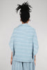 Moyuru Stitch Stripe Drape Vest/Jacket, Blue 