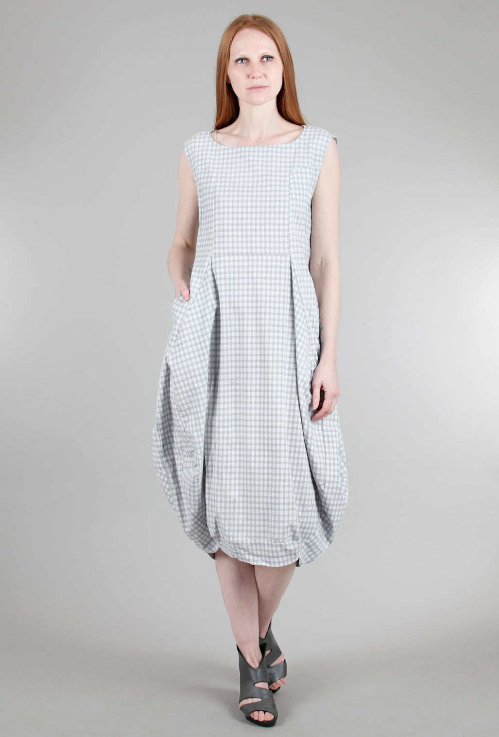 Rundholz Sig Stretch Lantern Dress, Water Check 