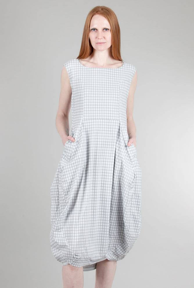 Rundholz Sig Stretch Lantern Dress, Water Check 