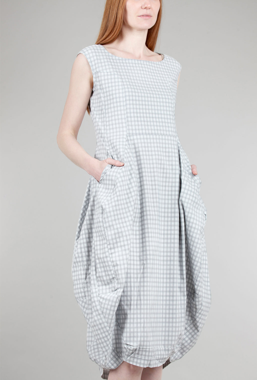 Rundholz Sig Stretch Lantern Dress, Water Check 