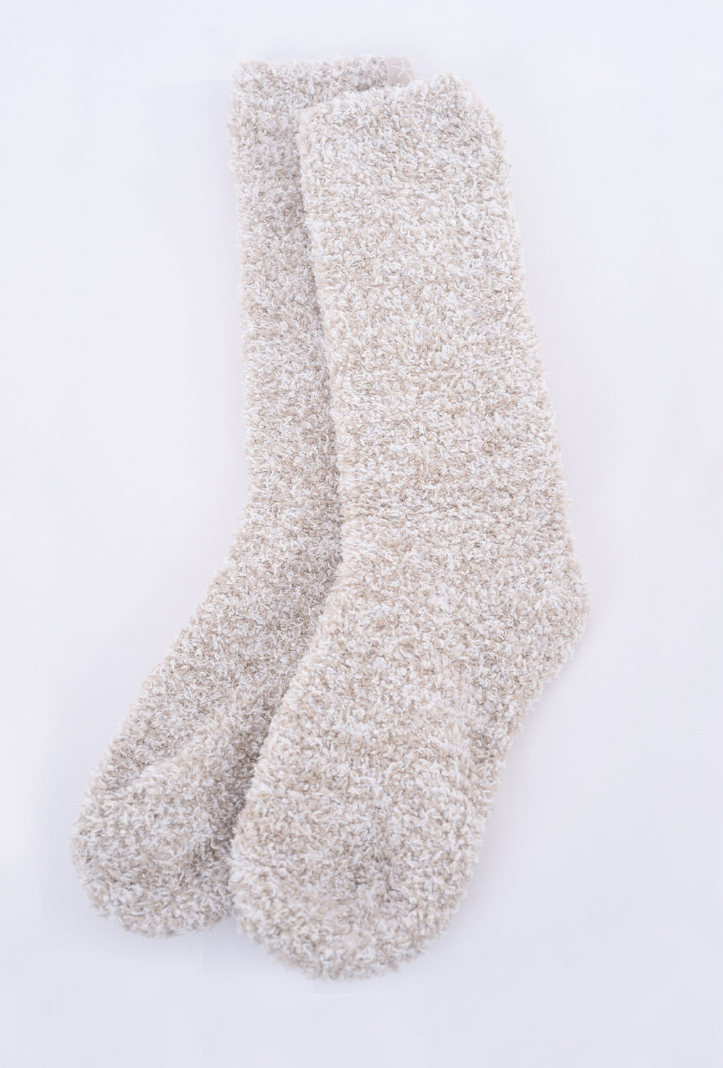 Barefoot Dreams Cozychic Heathered Socks, Stone/White One Size Stone