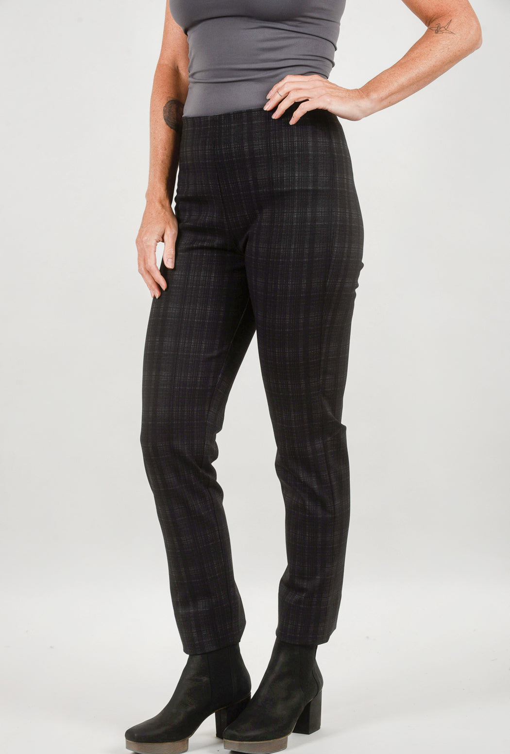 Equestrian Plaid Milo Pant, Black 