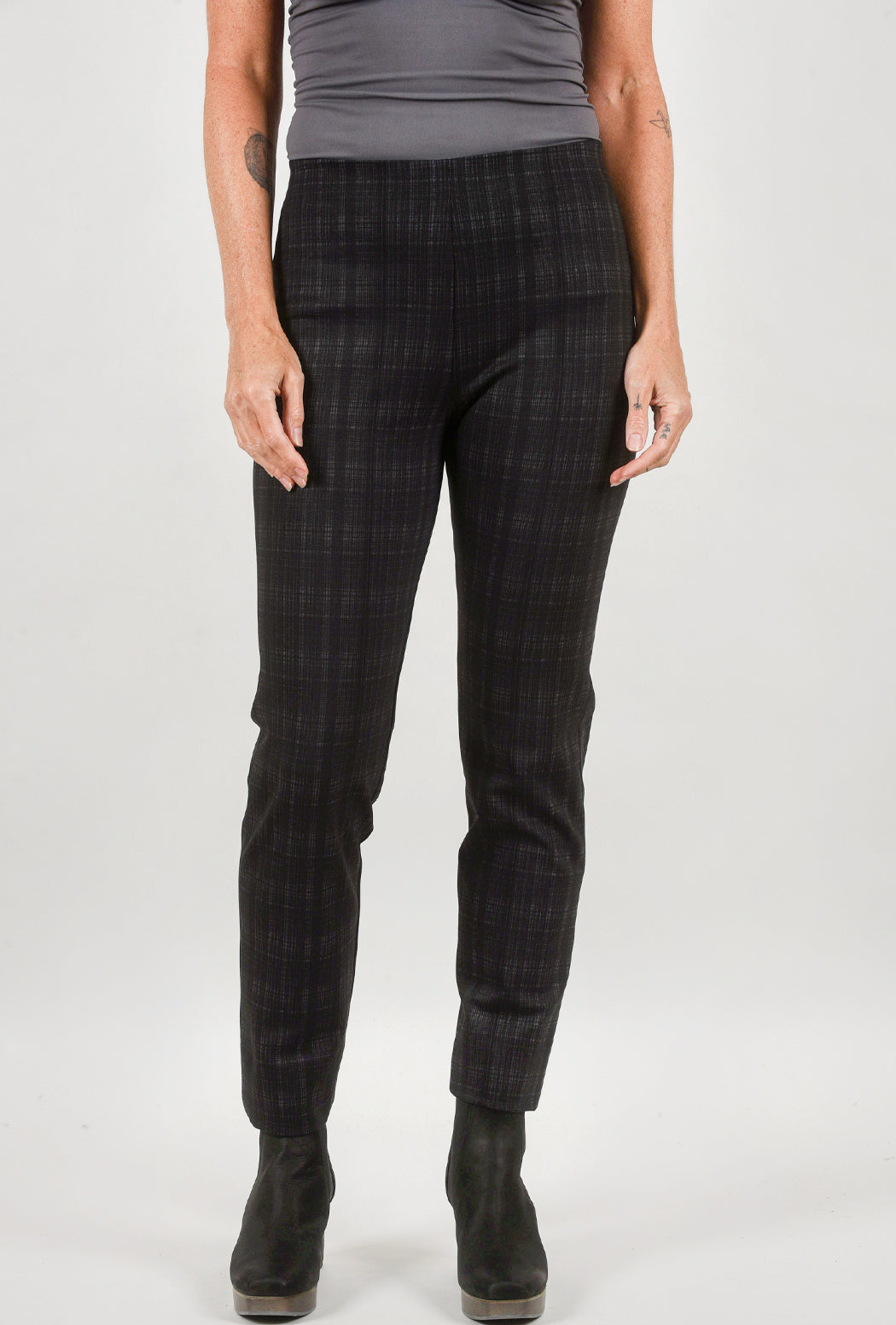 Equestrian Plaid Milo Pant, Black 