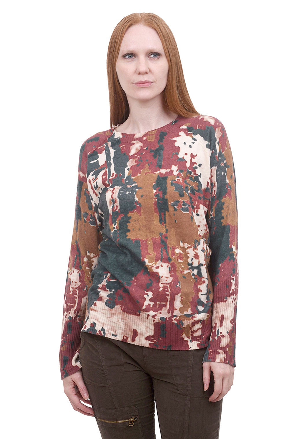 Caryn Vallone Vortex Slash Neck Sweater, Sequoia 