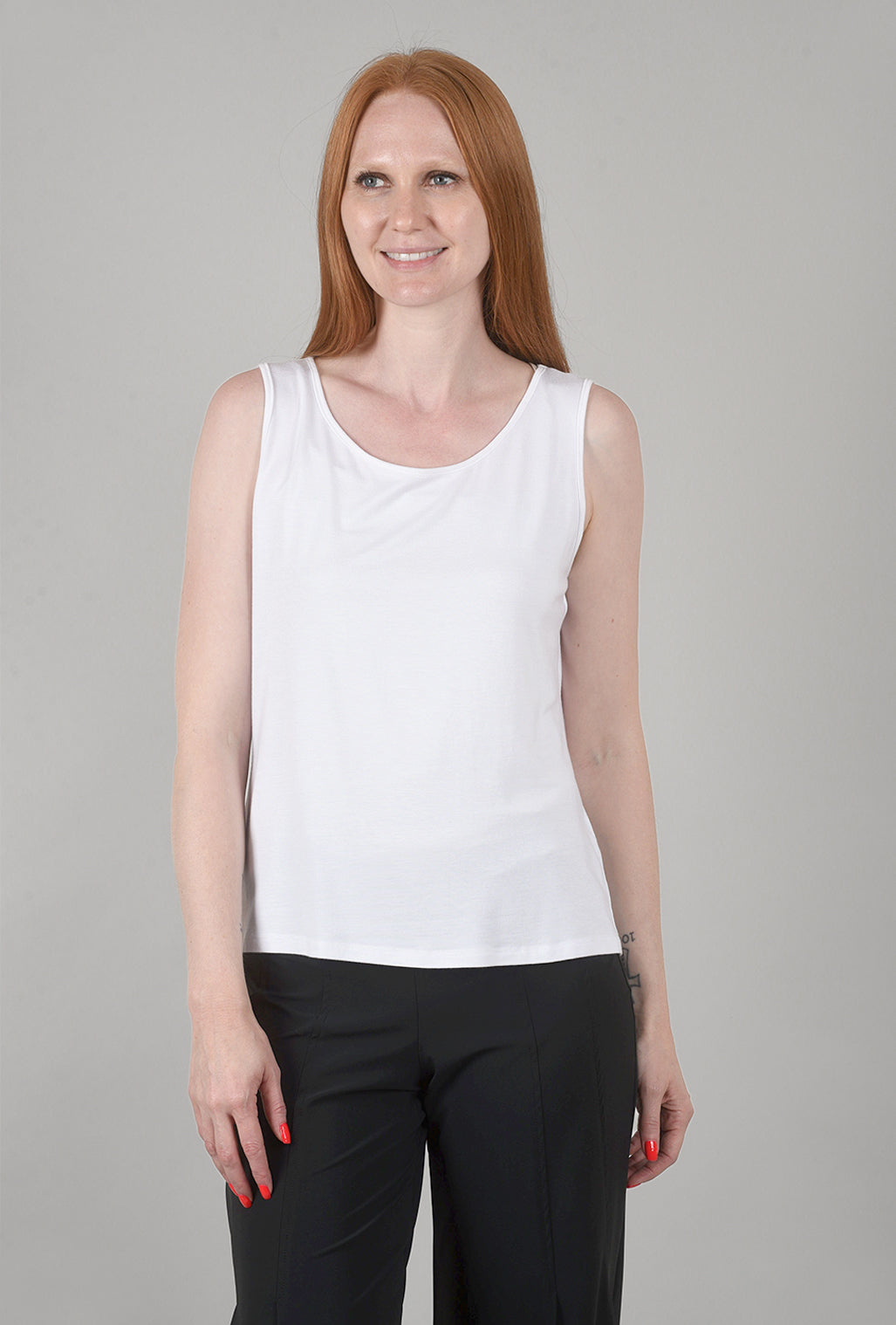 Chalet Smooth Jersey Basic Tank, White 