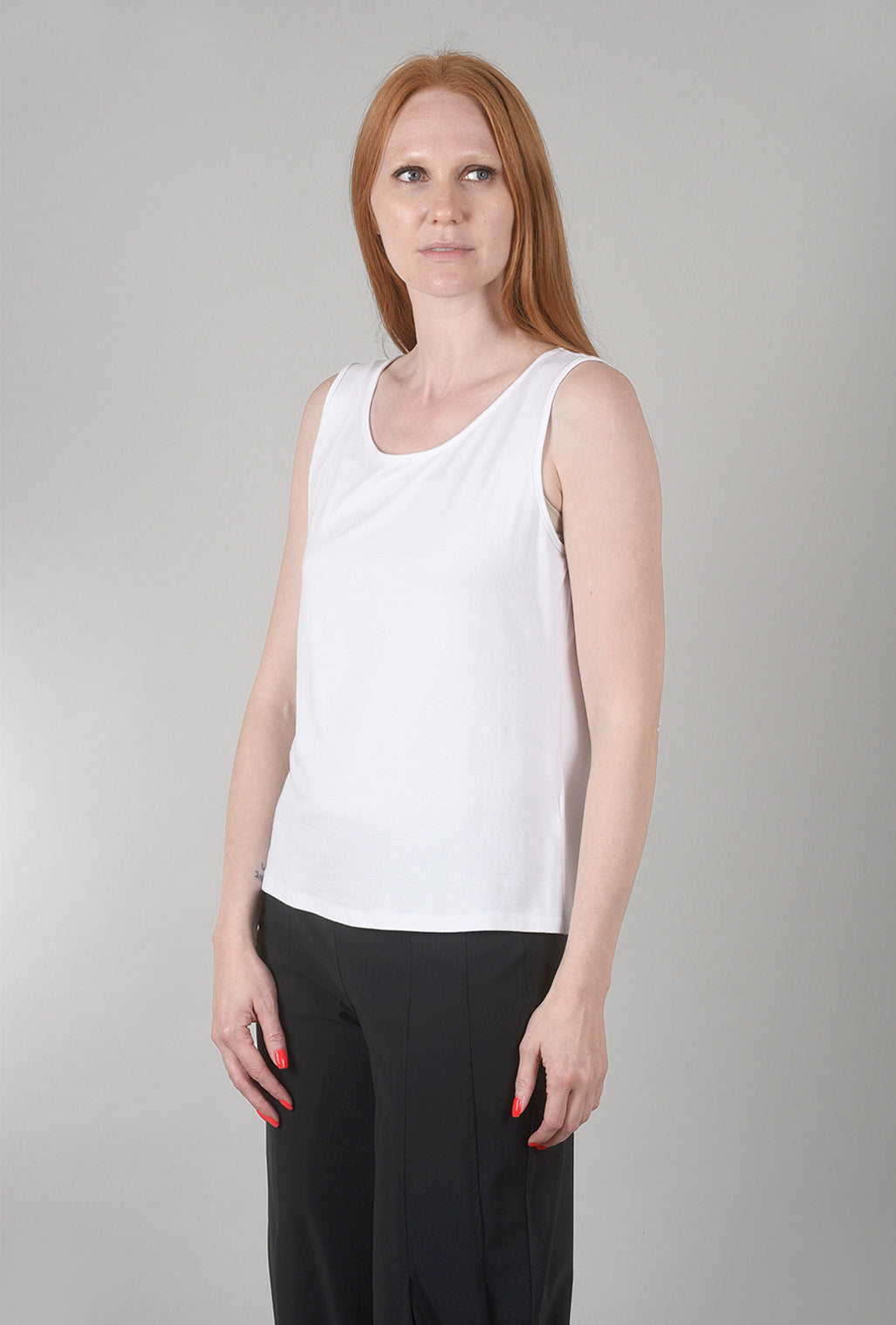 Chalet Smooth Jersey Basic Tank, White 