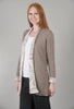 Kinross Cashmere Marble Reversible Cashmere Cardie, Taupe 