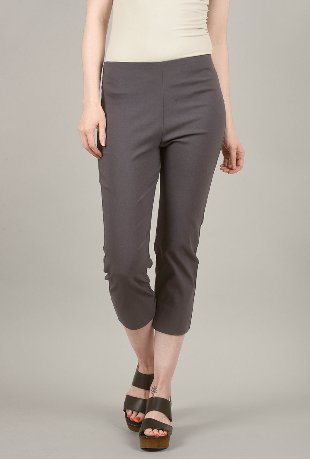 Equestrian Mindy Cropped Pant, Dark Gray 