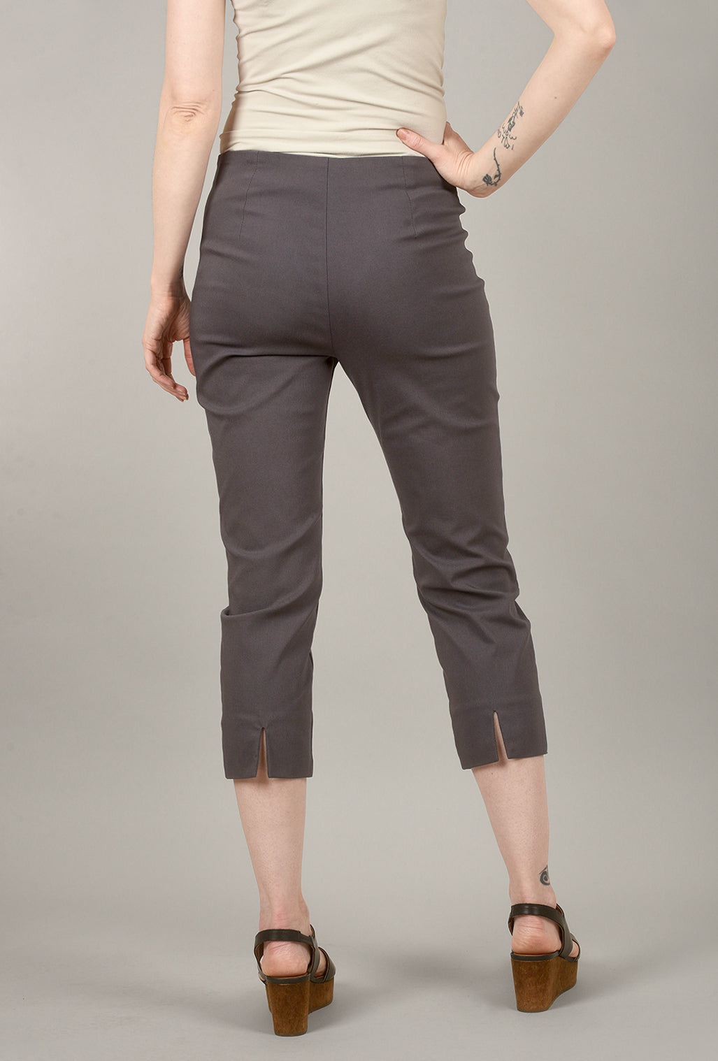 Equestrian Mindy Cropped Pant, Dark Gray 